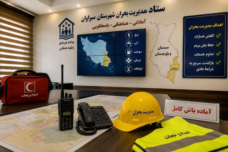 استقرار وضعیت آماده‌باش کامل در سراوان برای صیانت از امنیت و پایداری خدمات