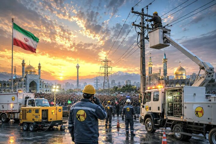 مهندسی در مسیر تشییع؛ ۲ هزار نقطه عملیاتی زیر بار شبکه برق رفت